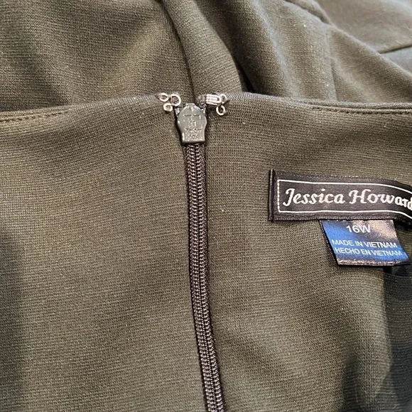 Jessica Howard Women’s Olive Green Ponte Knit Dress Sz 16 - Picture 7 of 8